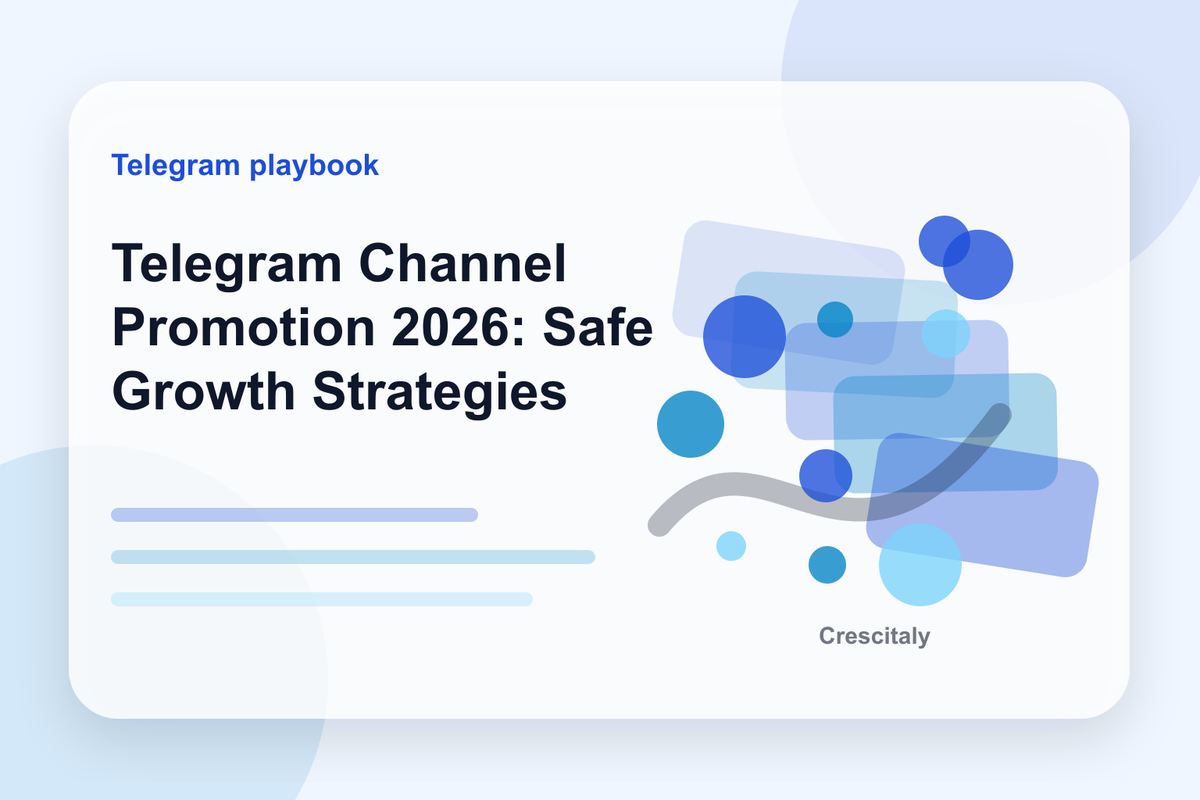 Telegram channel promotion 2026 dashboard with safe acquisition channels, partner checks, content cadence, and trust metrics.