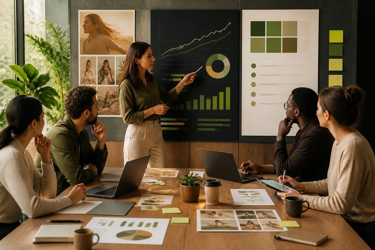 estrategia redes sociales movimientos practicos creator workspace with metrics dashboard, planning checklist, and campaign board