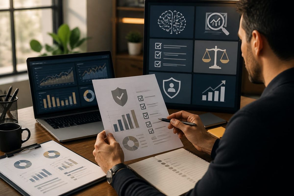 Advertiser che esamina policy di sicurezza guidata da AI e checklist