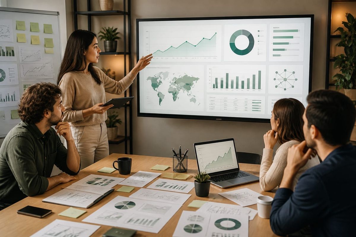 Dashboard view of Google Search Console AI performance report with social media campaign metrics