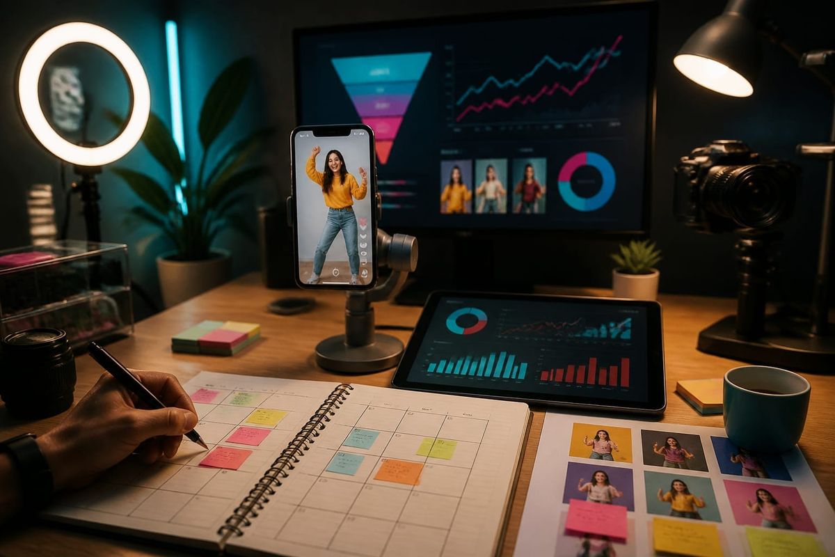 como tiktok recomienda videos junio audience reach dashboard with post calendar and distribution planning board