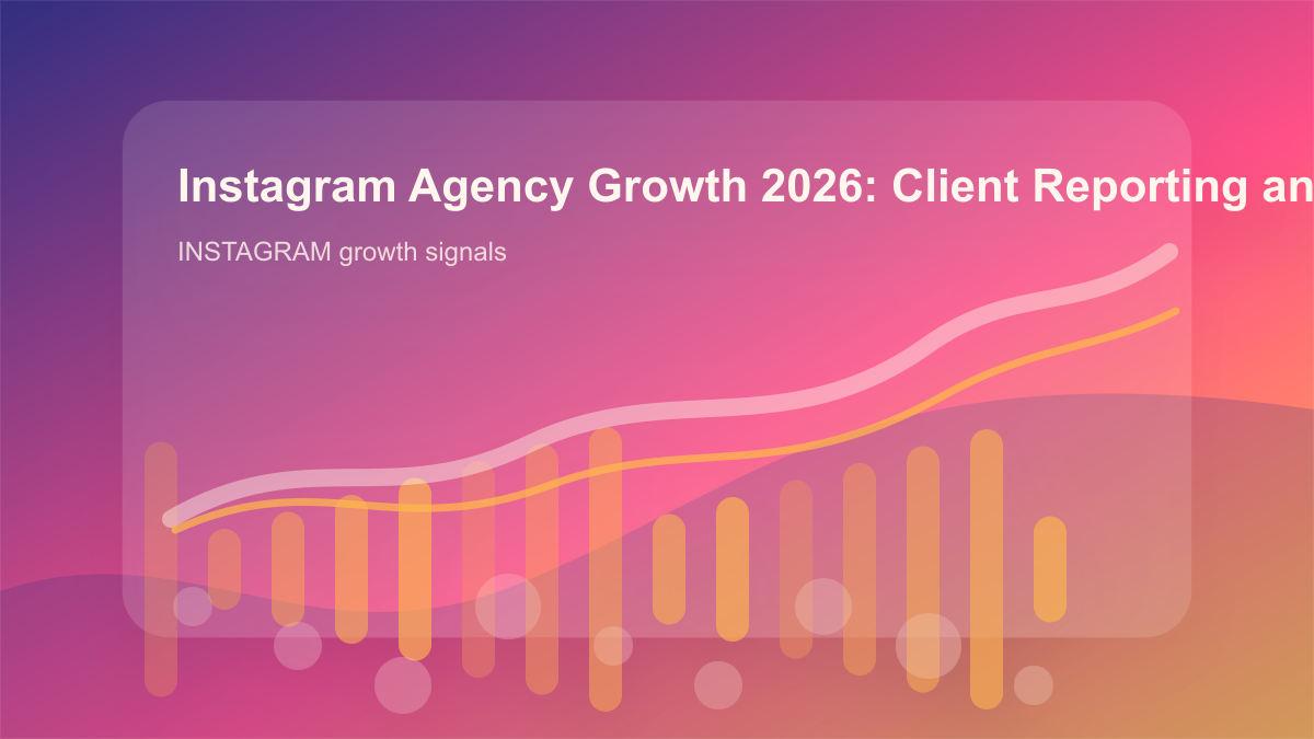 Instagram Agency Growth 2026: Client Reporting and Fulfillment P cover showing instagram growth signals, content workflow, and performance checks
