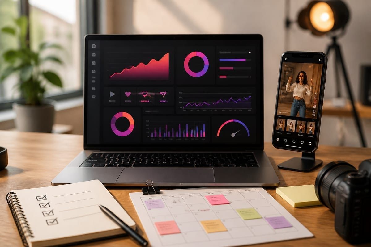 Dashboard showing Instagram Reels engagement metrics and watch time