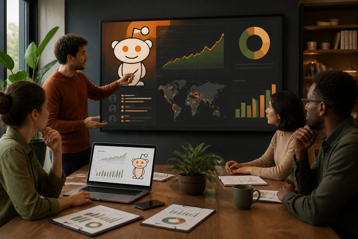 estrategia redes sociales campanas reddit creator workspace with metrics dashboard, planning checklist, and campaign board