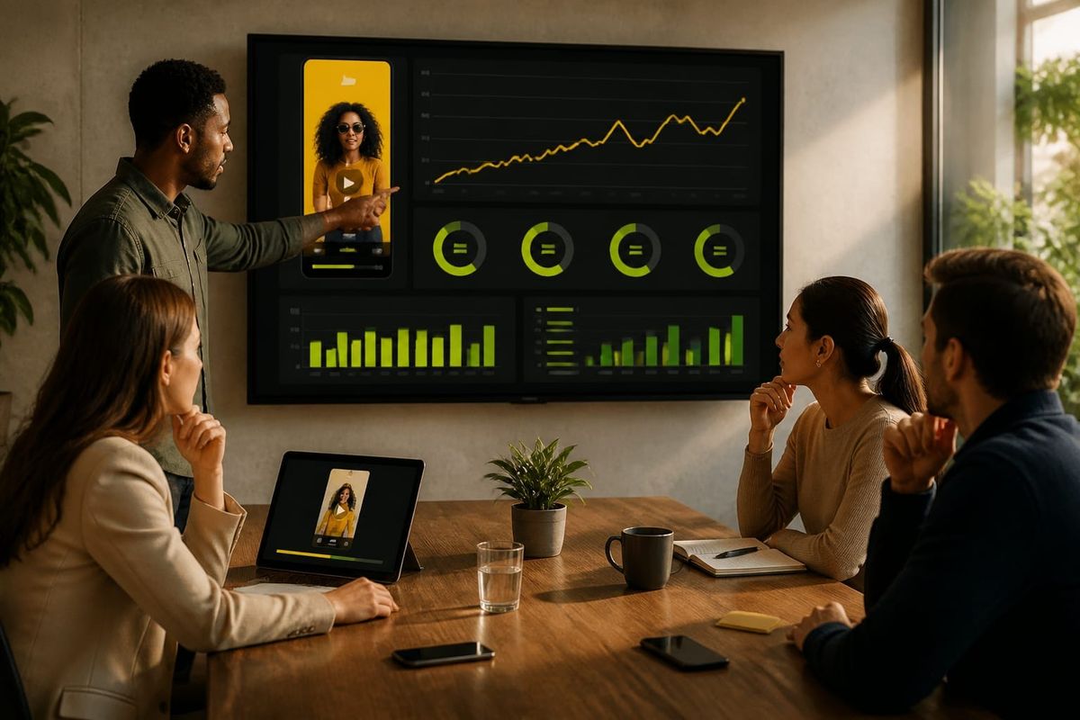 Snapchat analytics dashboard showing video ad performance metrics
