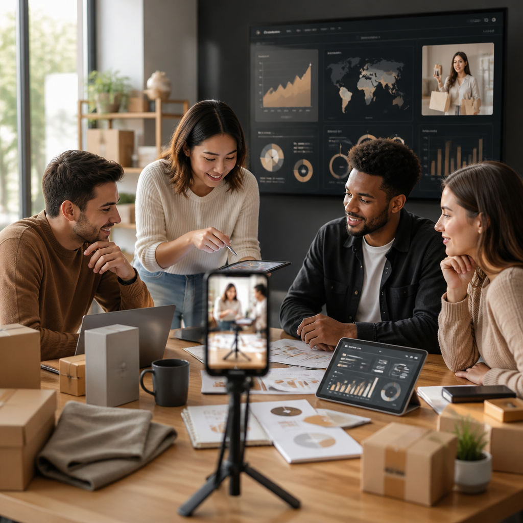 Sellers and creators using TikTok Shop on mobile in a European market