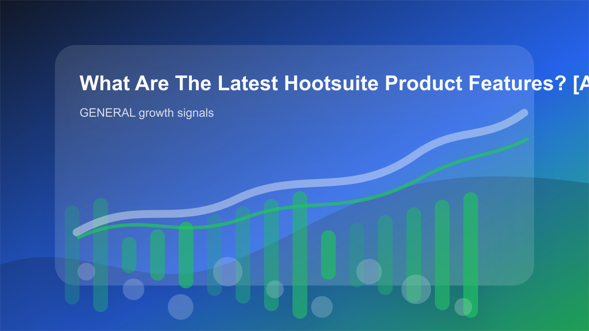 What Are The Latest Hootsuite Product Features? [April 2026] cover showing general growth signals, content workflow, and performance checks