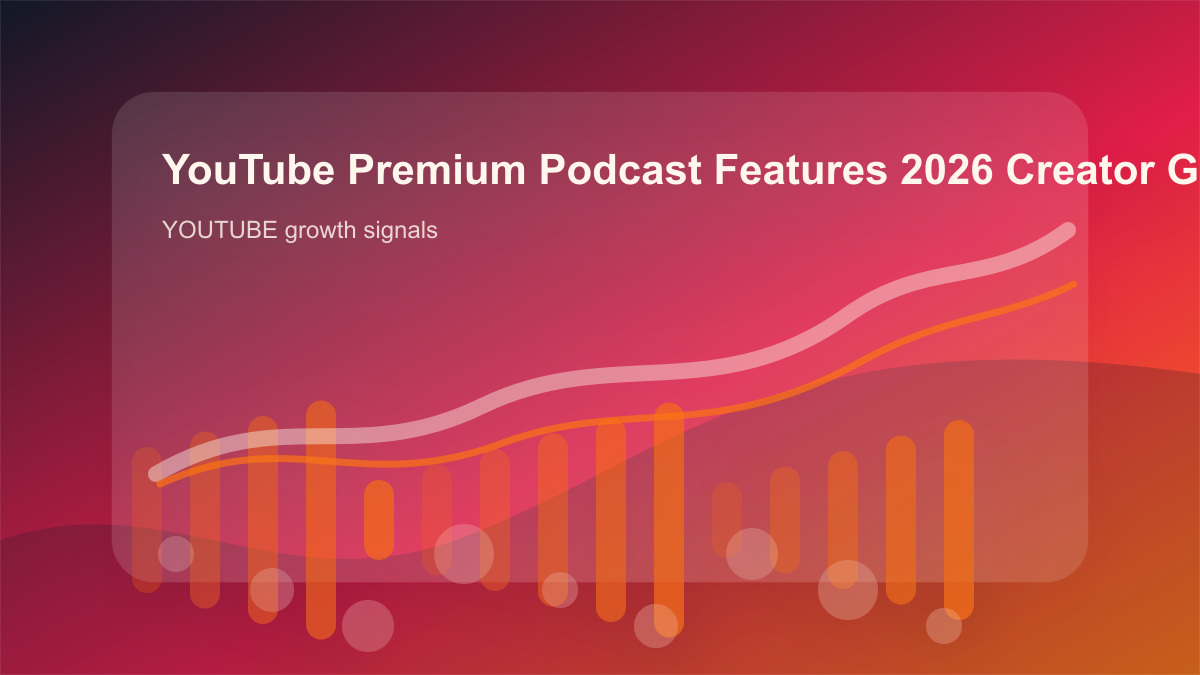 YouTube Premium Podcast Features 2026 Creator Growth Playbook cover showing youtube growth signals, content workflow, and performance checks