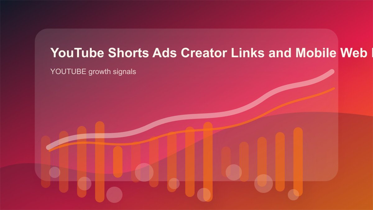 YouTube Shorts Ads Creator Links and Mobile Web Playbook 2026 cover showing youtube growth signals, content workflow, and performance checks