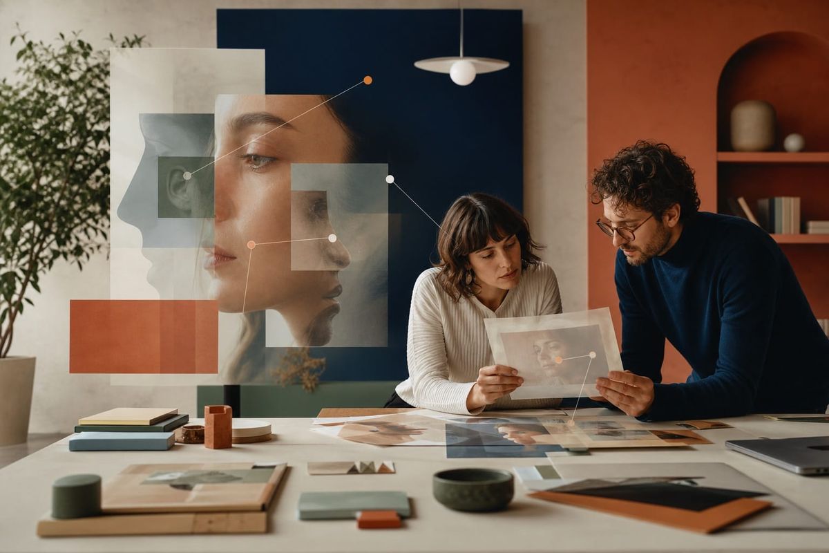 Creator e team social italiani esaminano una checklist visiva sulla trasparenza dei contenuti AI prima del 2 agosto 2026
