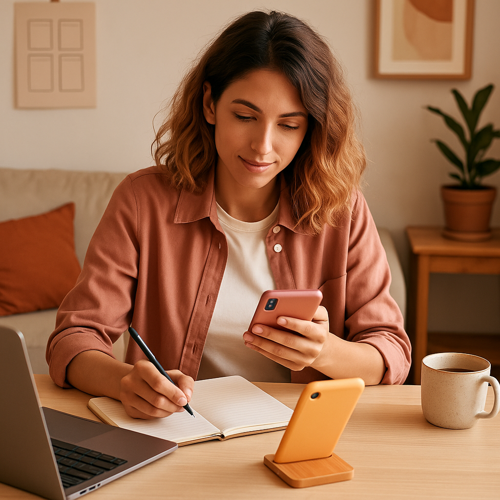 Una persona che tiene uno smartphone con l'app di Instagram, con sovrapposizioni digitali futuristiche che suggeriscono dati sull'algoritmo e metriche di crescita per il 2026.