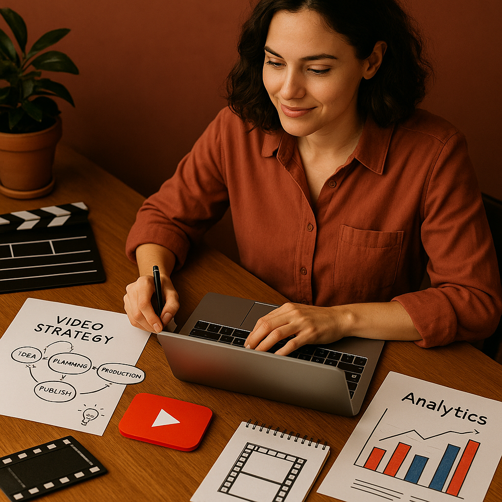 Una pantalla digital vibrante mostrando las nuevas herramientas creativas y paneles de análisis de YouTube.