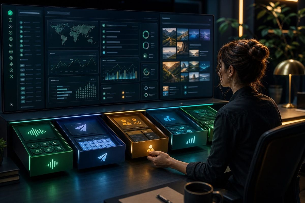 Sprout Social Instagram Ideen-Workflow mit Creator-Telefon, Planungskalender und Dashboard