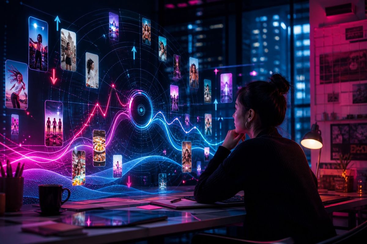 workflow dias para probar formatos short-form creator studio with posting calendar and engagement metrics board