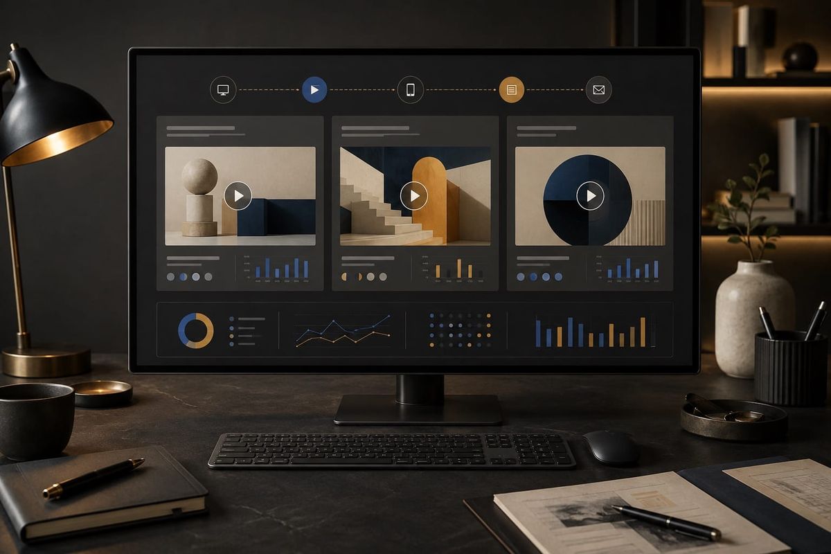 Adobe Content Analytics paid media: original ad creative cards beside a visual comparison board for Meta and Google Ads reporting