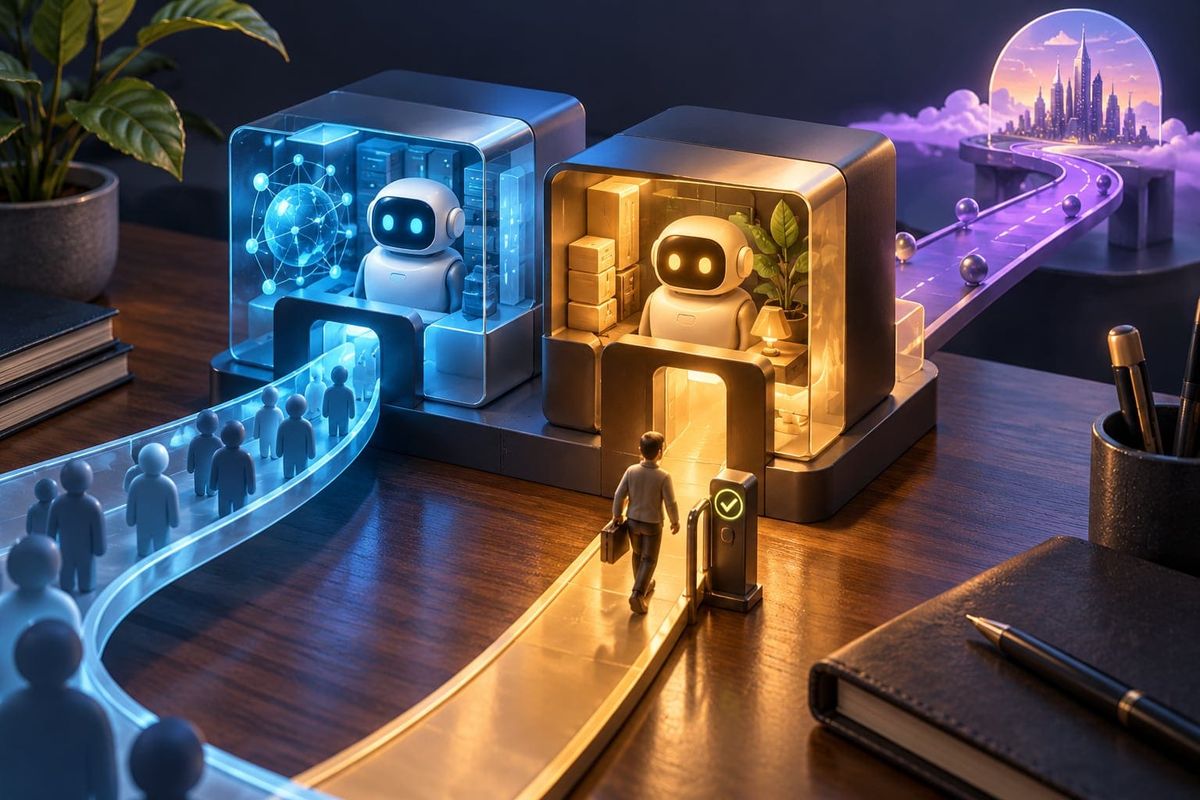 A Muse Wonder access comparison studio with two model blocks, a subscriber doorway, a human approval gate and a separate future path