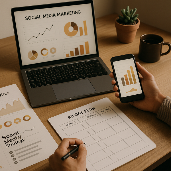 Ilustración corporativa que relaciona Chrome y crecimiento en redes sociales