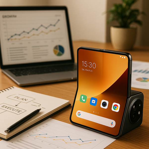 Close-up of Oppo Find N6 foldable display showing near-creases