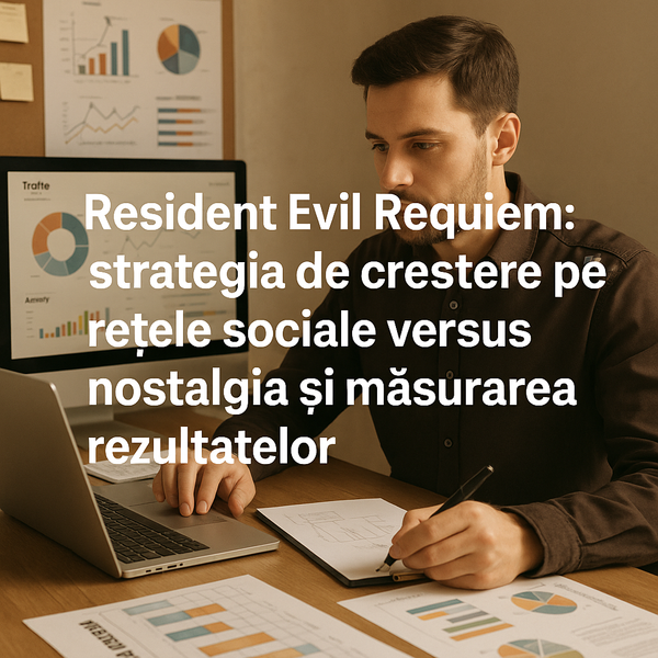 Grafica Resident Evil Requiem cu elemente nostalgice și Liță de marketing pe rețele sociale