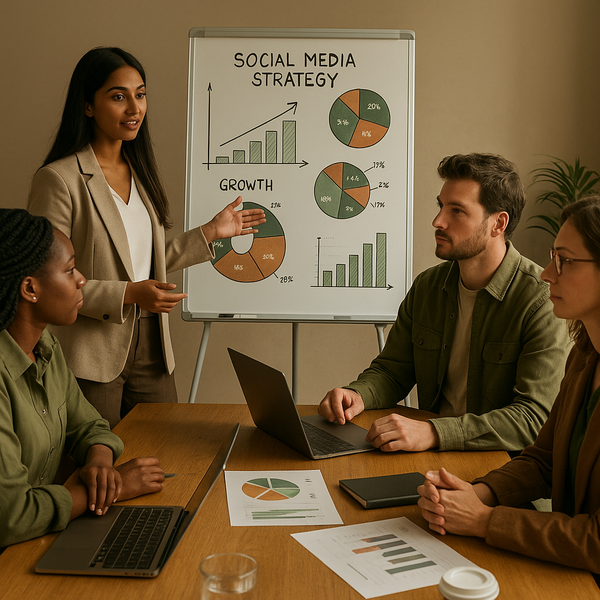 Dashboard met Australische socialmediastatistieken en concept voor marketingstrategie in 2026