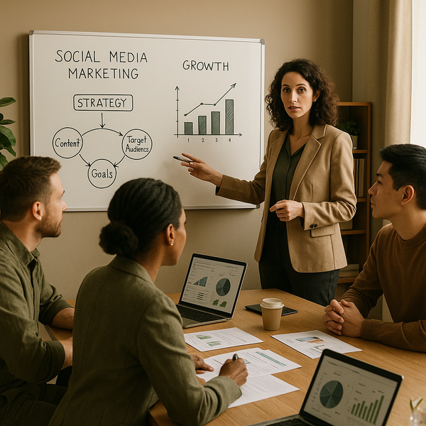 Social media marketer analyzing 2026 LinkedIn statistics on a dashboard