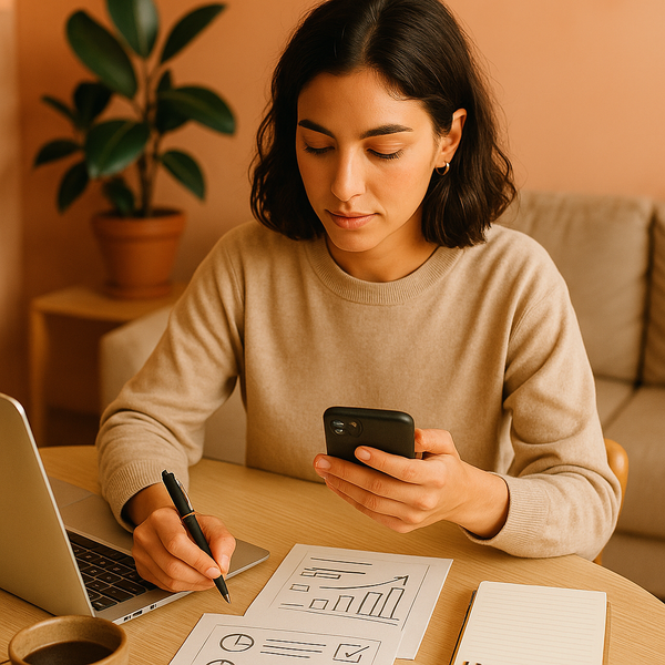 Abstracte collage van social media-iconen met een groeipijl