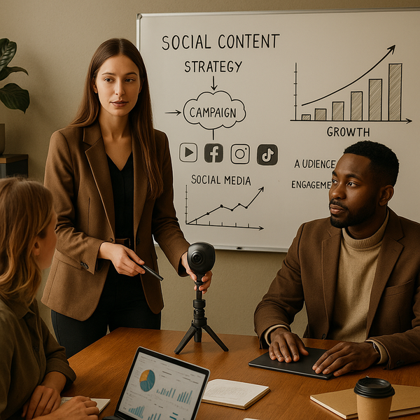 360-Grad-Kamera nimmt immersive Social-Media-Inhalte in einem modernen Studio auf