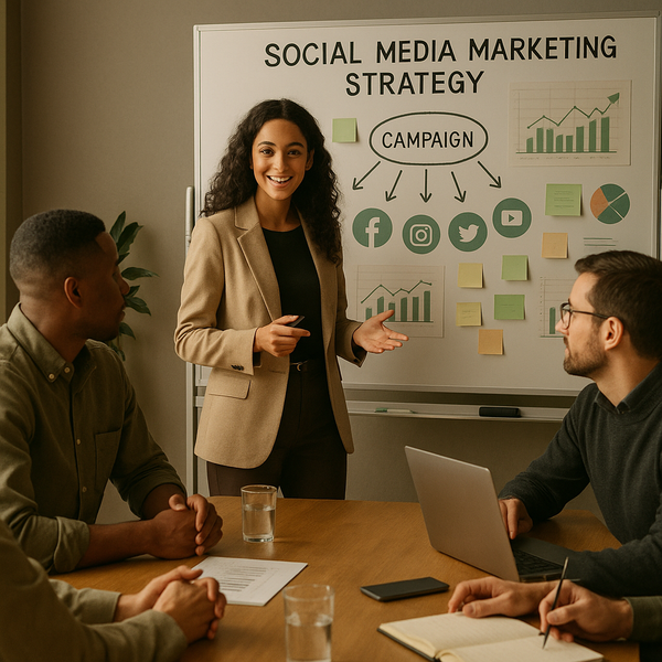 Creator and entrepreneur building a stronger brand with a social media marketing strategy in 2026.