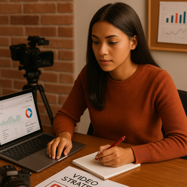 Creador revisando herramientas de eliminación de deepfakes en YouTube en la pantalla de un portátil