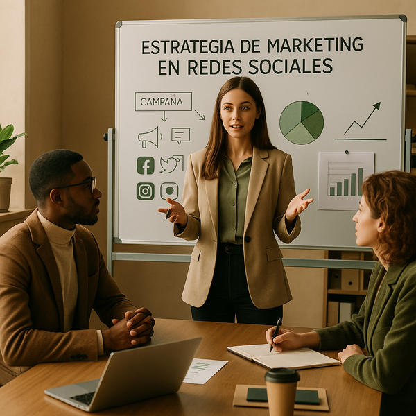 Marketer revisando métricas de conversión en redes sociales en una laptop en 2026.