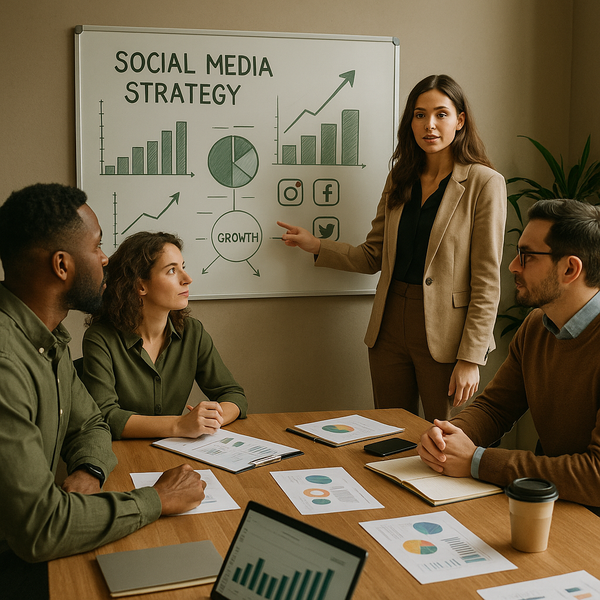 Marketer che analizza su un laptop i dati di conversione social media nel 2026.