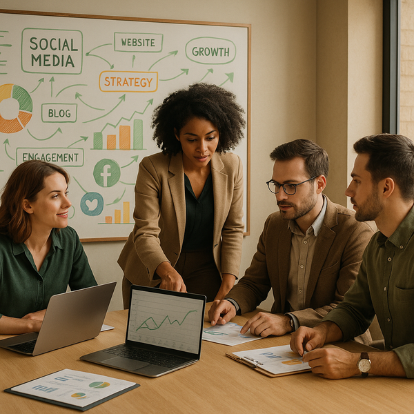 AI-tools voor social media op een dashboard met planning, contentcreatie en analytics