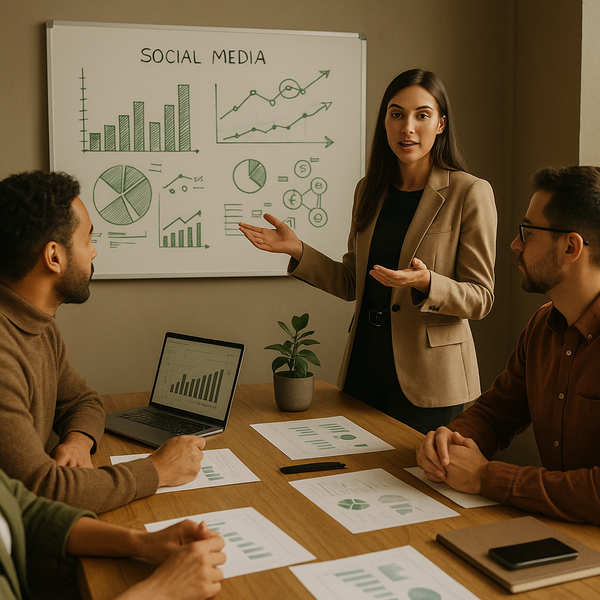 A mobile social media feed with AI prompts and wellbeing-focused interface concepts