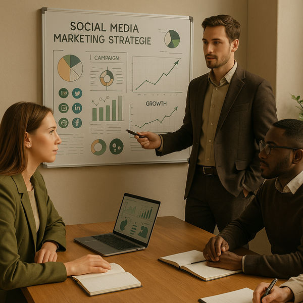 Illustratie van een social media feed met AI-gestuurde bediening en rustiger browsegedrag.