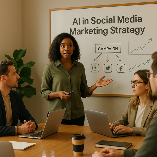 Illustration of a social media feed with AI-assisted controls and calmer browsing.