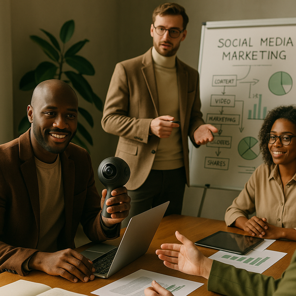 Fluxo de câmera 360 mostrando Gaussian splats para conteúdo de criadores e estrategia de marketing em redes sociais