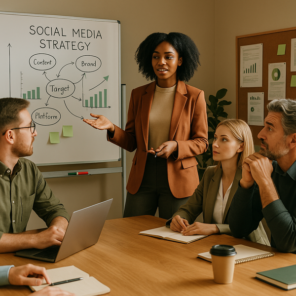 Criadores trabalhando com um fluxo de trabalho de imagem baseado em nós de IA em um estúdio moderno de conteúdo