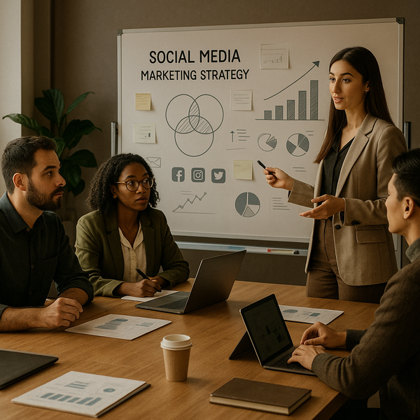 Creator workflow and AI-generated media concept for a social media marketing strategy in 2026