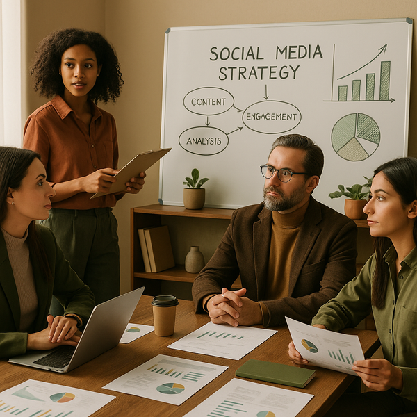 Flujo de creador y contenido generado con IA para una estrategia de marketing en redes sociales en 2026