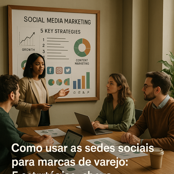 Ilustração de estratégia de redes sociais para marcas de varejo