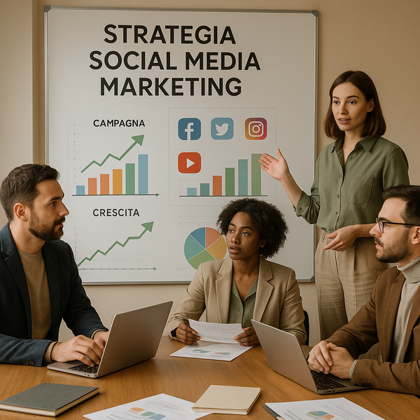 Workspace di pianificazione del team con ruoli social, budget e note campagne per il 2026