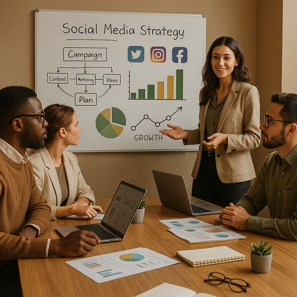 Pianificazione di un team social con ruoli, workflow e budget per una strategia marketing 2026.