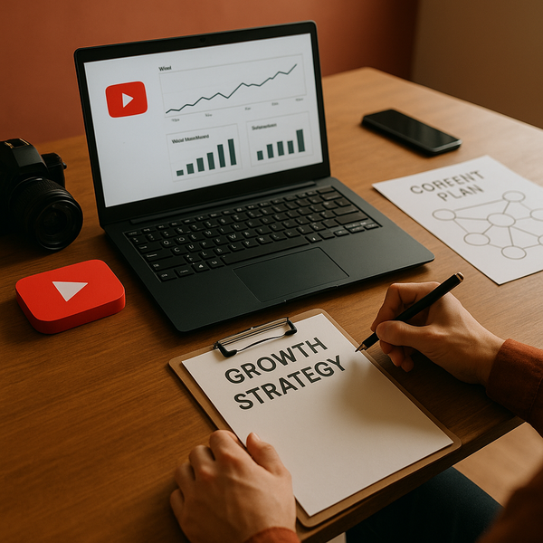 Creator che controlla gli strumenti di rimozione deepfake di YouTube su un laptop