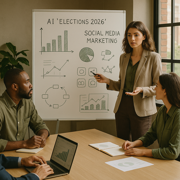 Post social legati alle elezioni visualizzati su una dashboard con avvisi sui contenuti generati dall’AI