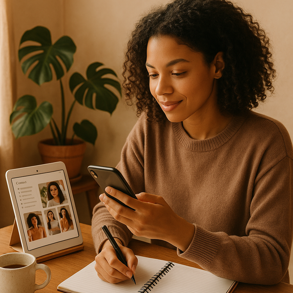 Creator analyzing Instagram monetization ideas and growth metrics on a laptop