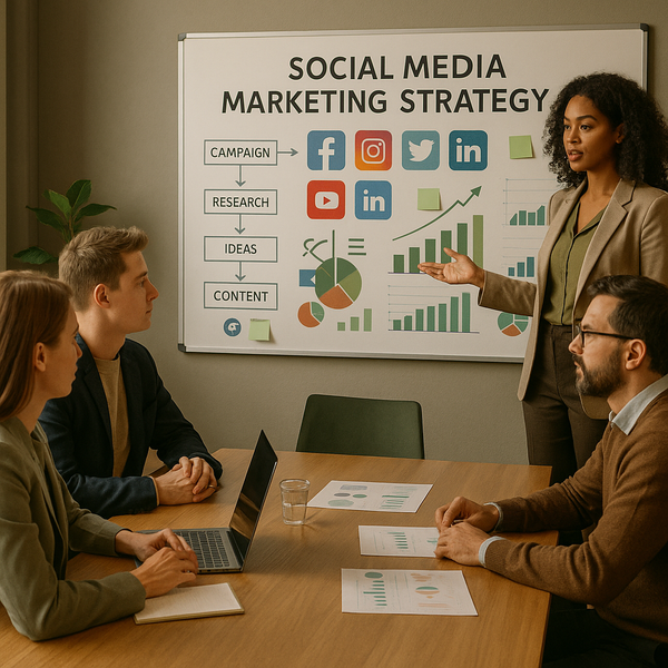 Retail brand social media strategy illustration