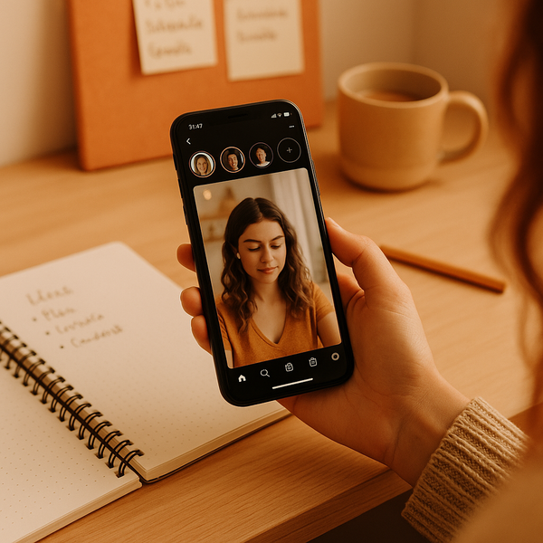 Instagram app interface showing a camera-first feature inspired by Snapchat-style posting
