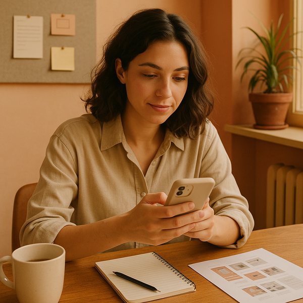 Ein Smartphone-Bildschirm mit gestapelten Instagram Notes und kurzen Meldungen