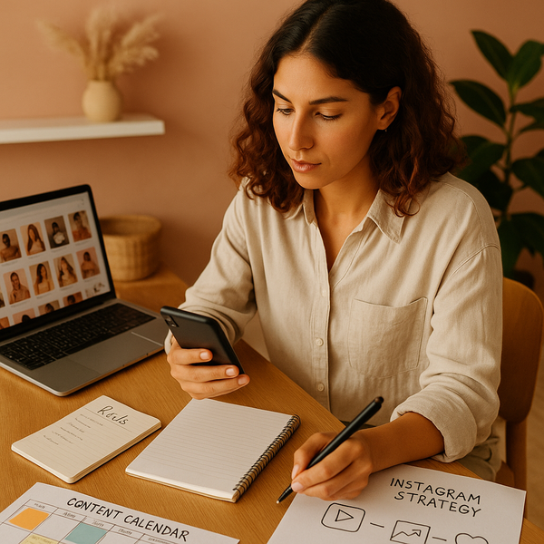 Un social media manager revisa novedades de Instagram y métricas de crecimiento en un portátil en 2026.