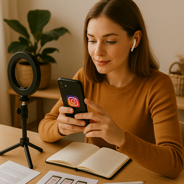 Creator bearbeitet ein Instagram-Reel mit Trend-Audio auf dem Smartphone